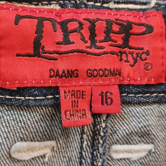 TRIPP NYC DENIUM BONDAGE PANTS SIZE 16 BLUE - Picture 14 of 16
